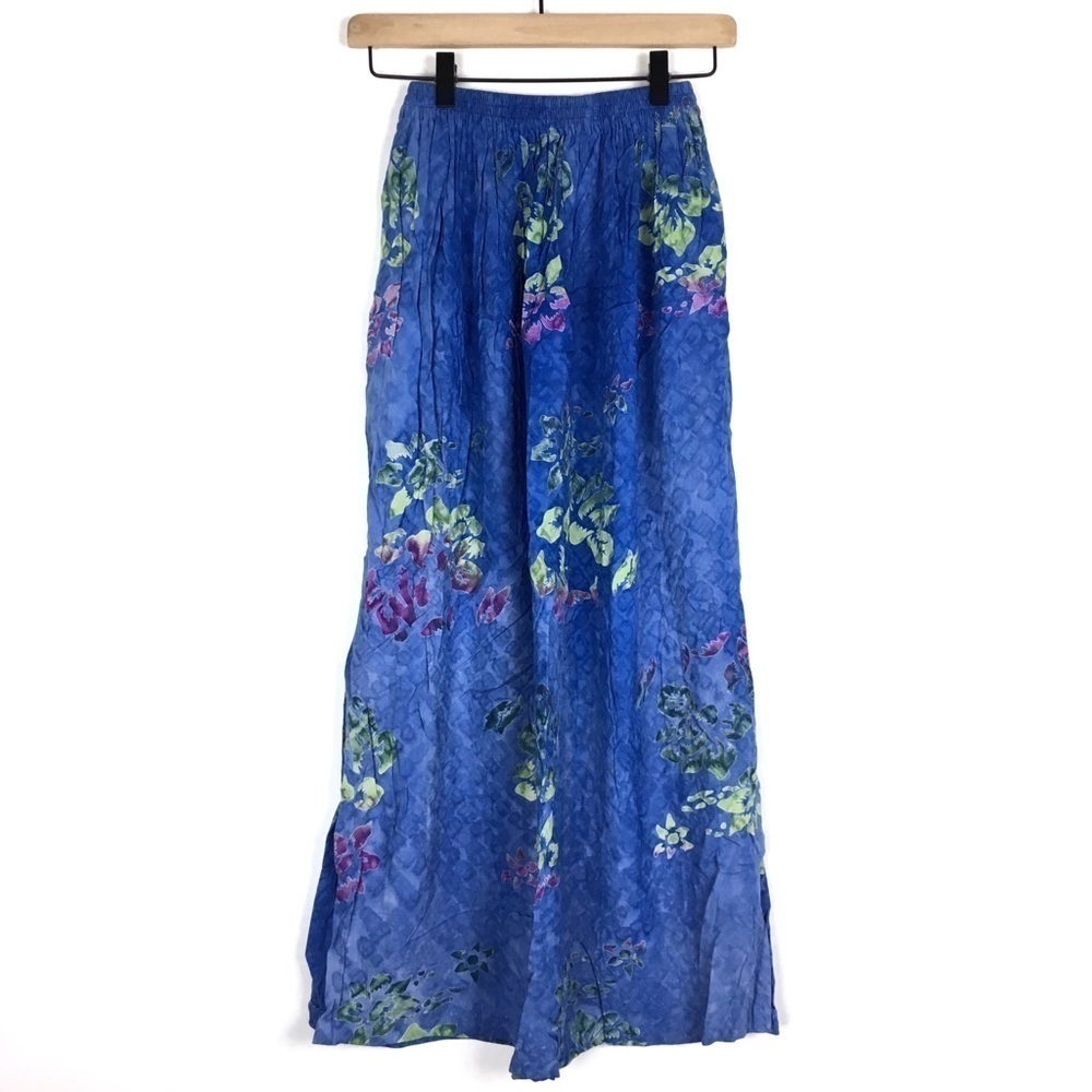 GO FISH Skirt Maxi Batik Tie Dye Floral Tropical Beach Vacay Coconut Girl XS